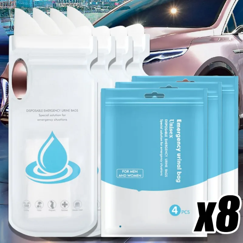 Disposable Emergency Urine Bags Portable Car Emergency Urine Bag Unisex Car Toilet Urinal Disposable Urination Convenient Bag