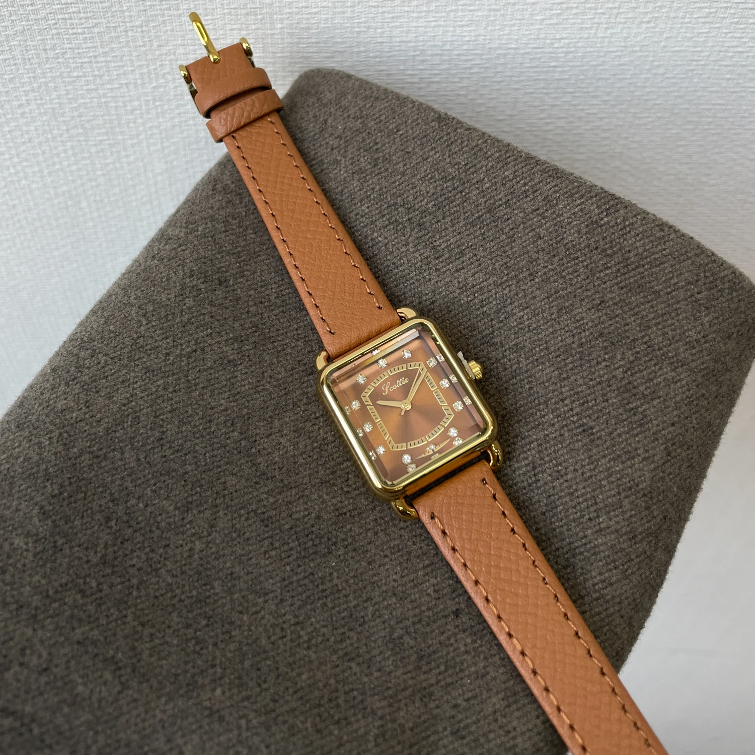 CILOA براون المرأة مربع ريترو العلامة التجارية الفاخرة أصيلة 2025 هدية جديدة العصرية موضة عادية مقاوم للماء ساعة كوارتز جودة عالية #4