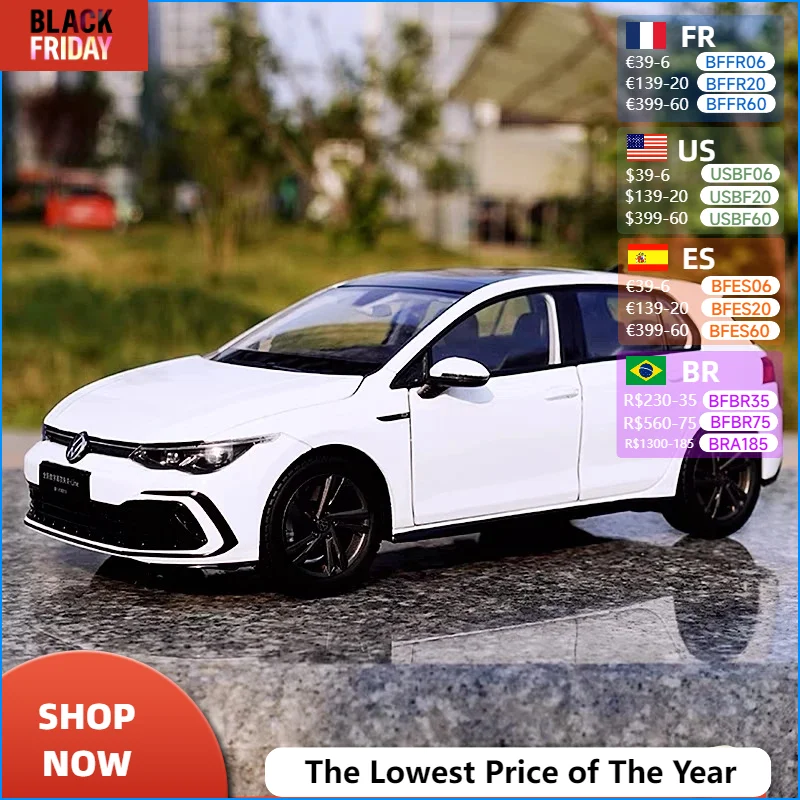 1:18 Volkswagen Golf  R-Line 8th Generation High Simulation Diecast Car Metal Alloy Model Car gift collection decorative toy