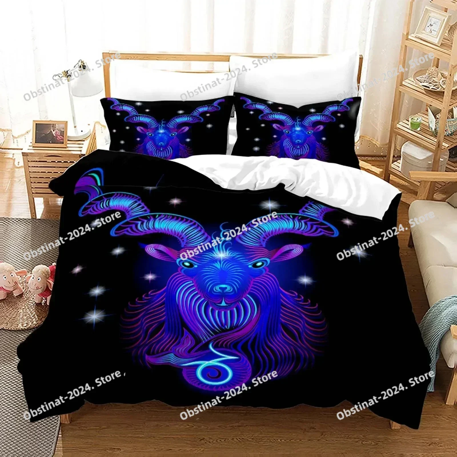 Top Constellation Bedding Set Print Duvet Cover Bedding Set King Queen Bed Linen With Pillowcase Bedclothes Fashion Home Textile