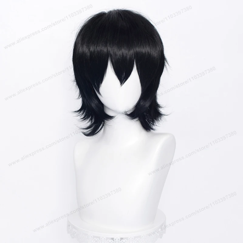 Synthetic Teased Style 37cm Wolf Cut Wig with Bangs High Quality Red Blue Purple Short Men Women Cosplay Heat Resistant Hair