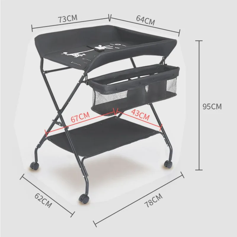 Massagebad Babyluierwisselaartafel, Babyverzorgingstafel, Multifunctioneel Opvouwbaar Babybedje, Aanraken Luiertafel Met Badkamer