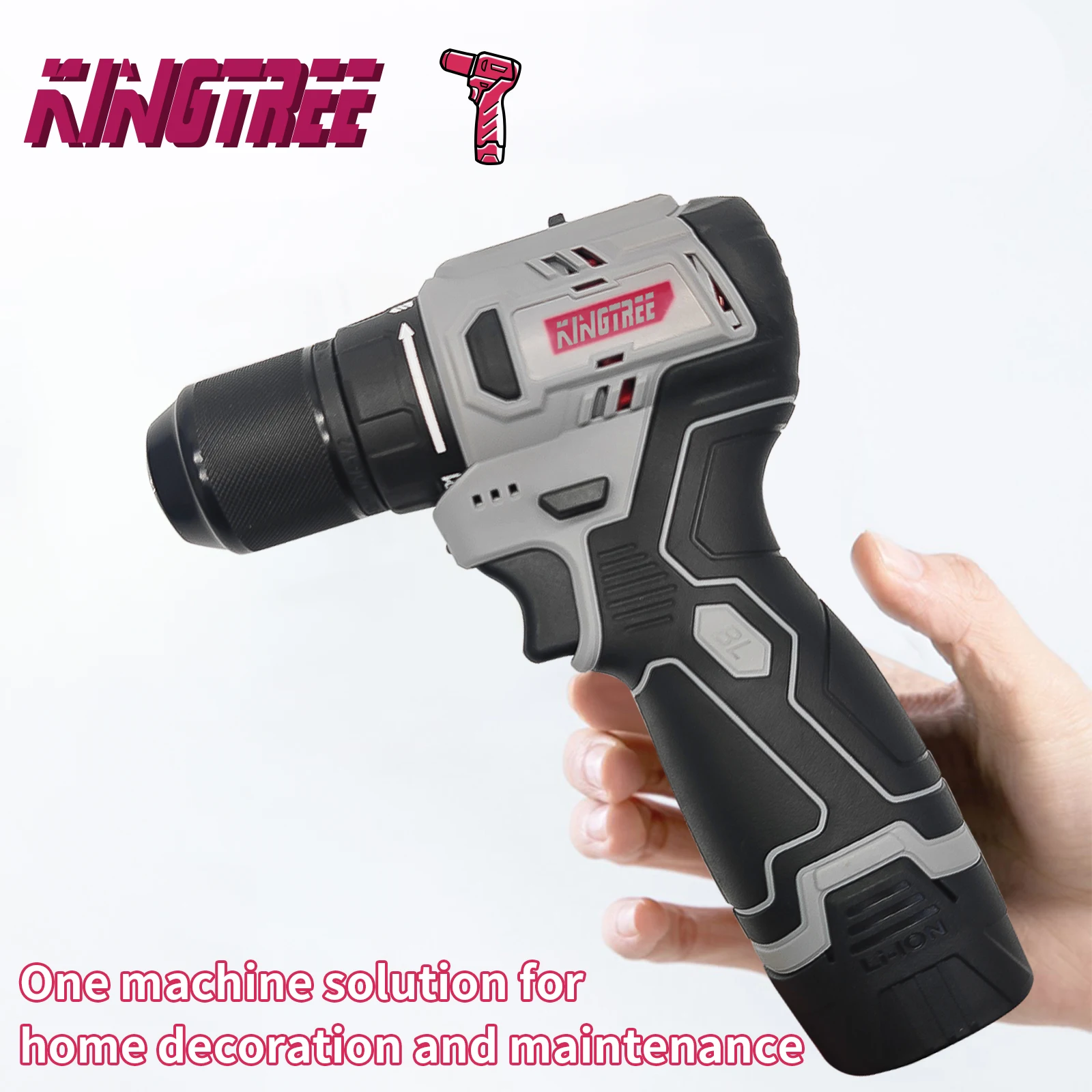 Kingtree 16V Cordless Drill 50N.m Electric Lithium-Ion Battery tool Home DIY brushless dual speed Power drill