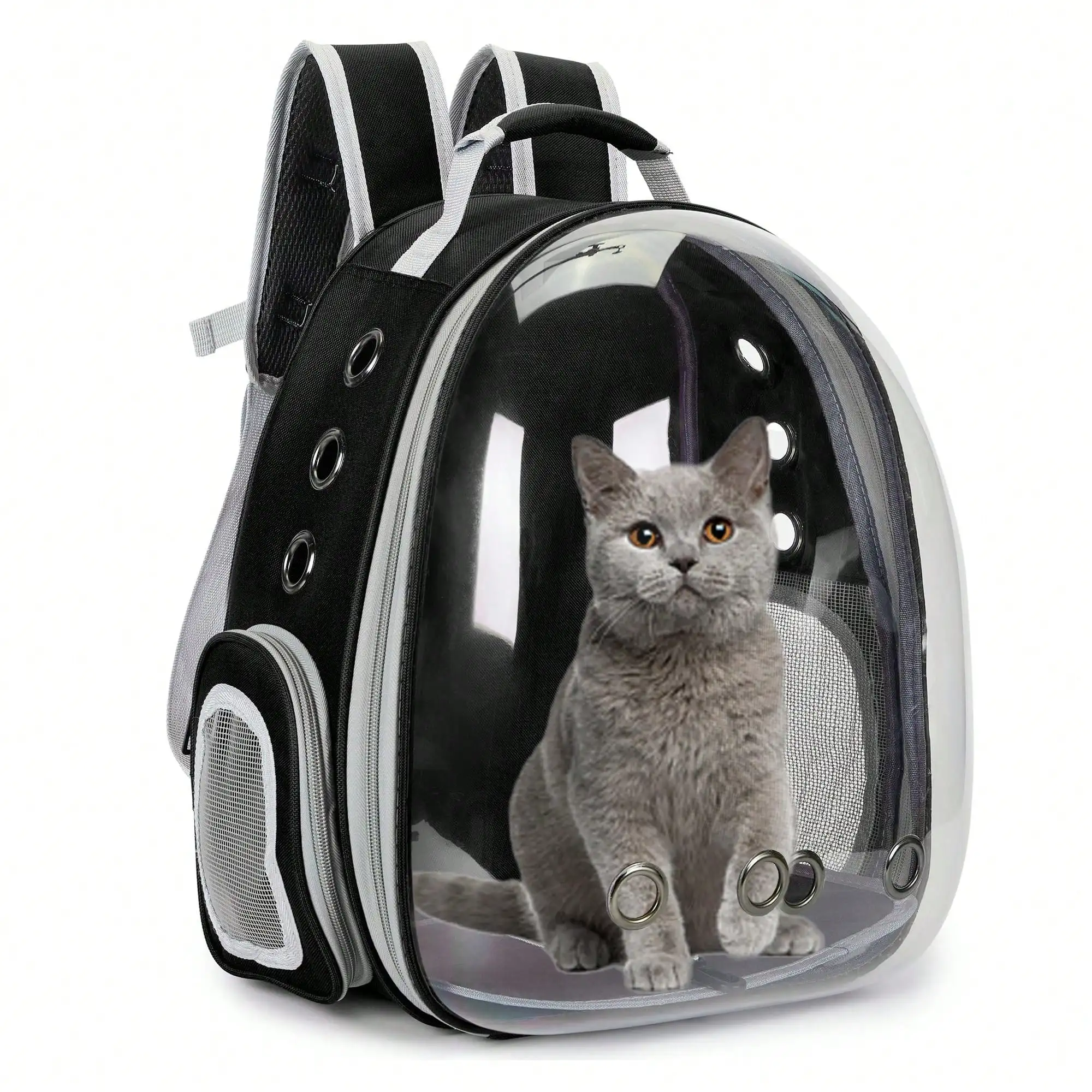 

Portable Transparent Pet Backpack, Breathable Cat Space Capsule Carrier, Travel Outdoor Pet Bag For Cats & Puppies