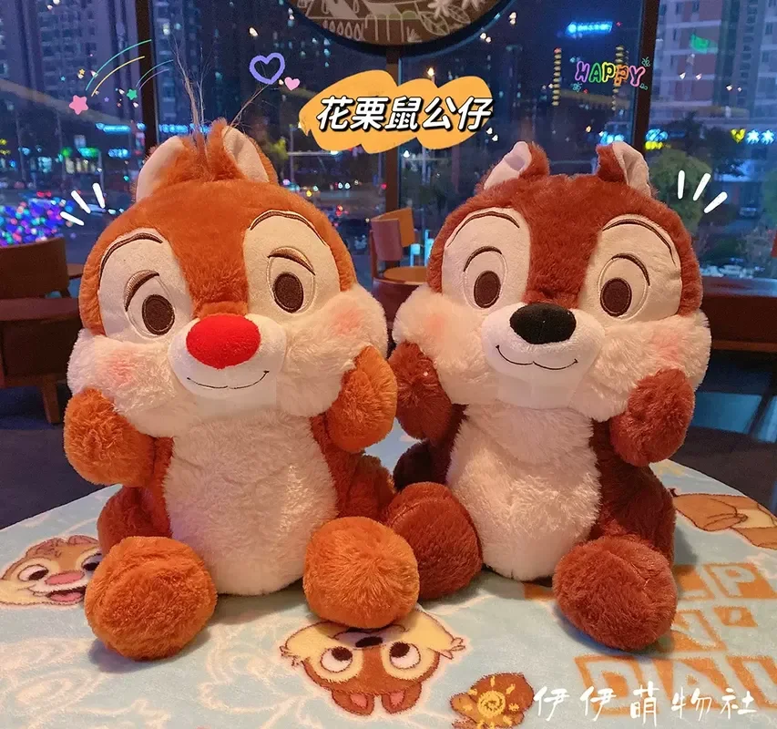 New Disney 30/60cm Chip And Dale Plush Toy Stuffed Chipmunks Lovely Anime Plushies Soft Hug Pillow Sleeping Girl Gifts Toy