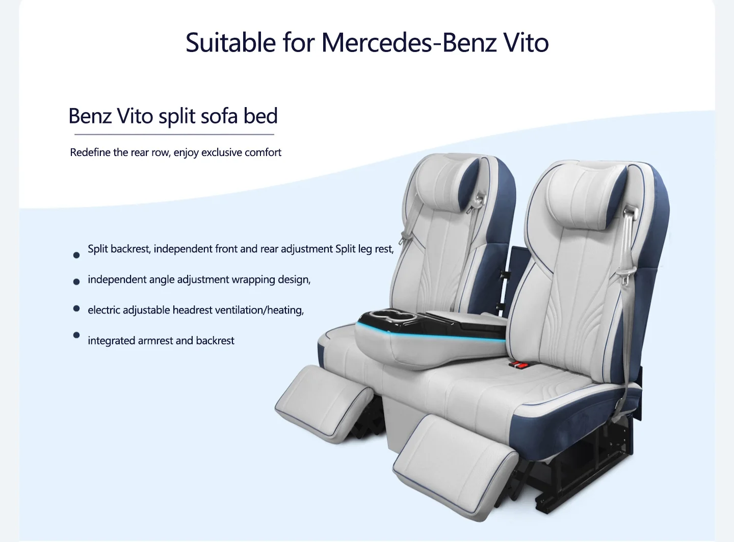 Car Seat Rear Luxury Bus Mpv Seat/bed Factory Three-person Car Seat Is Suitable For Volkswagen Maitewei Kailuwei