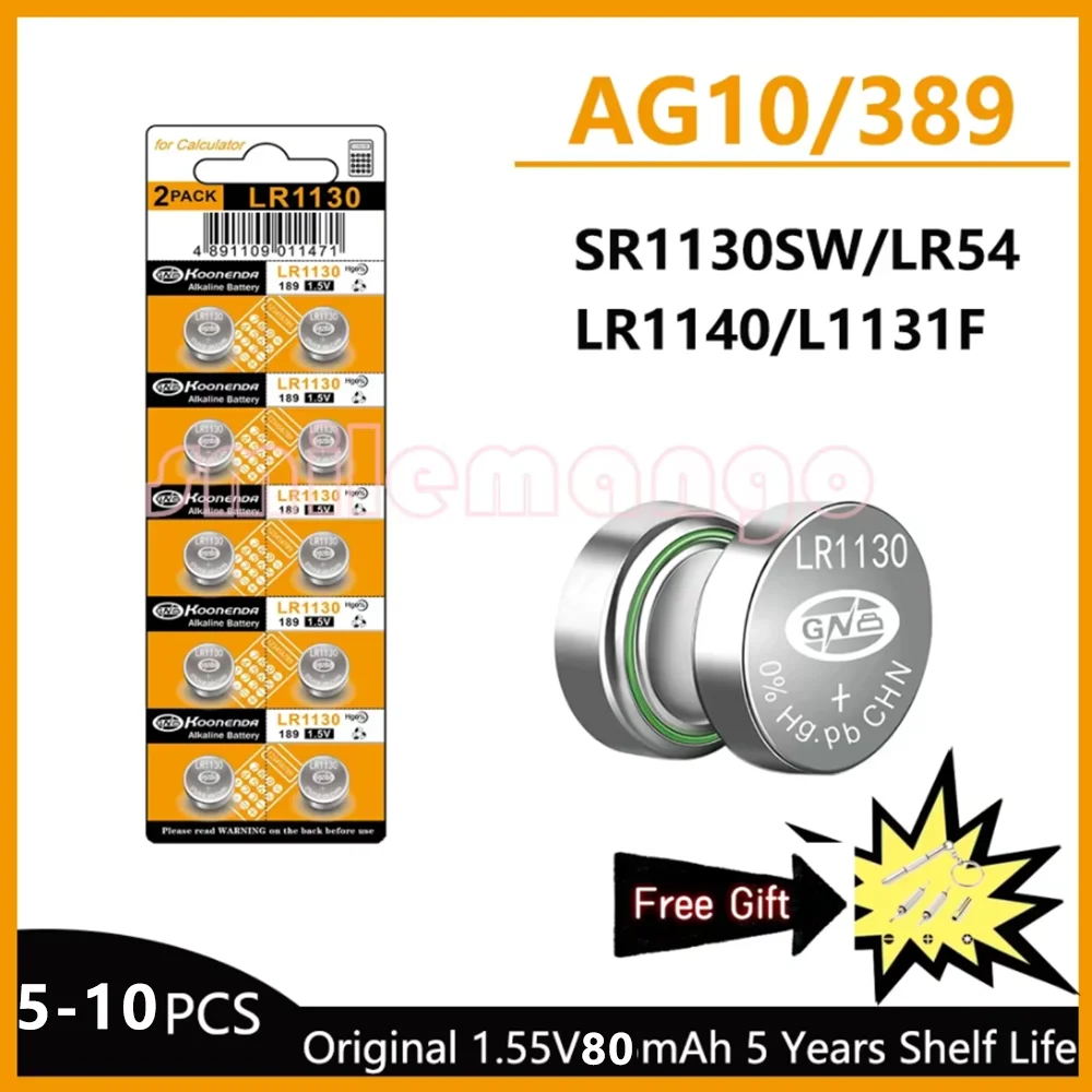 5-10PCS AG10 LR54 1…