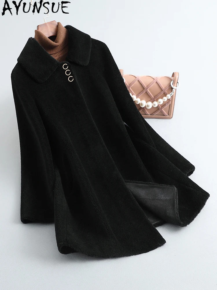 

AYUNSUE пальто из 100% натуральной шерсти для женской одежды, шуба средней длины, женская одежда высокого качества, новая верхняя одежда Abrigo Mujer