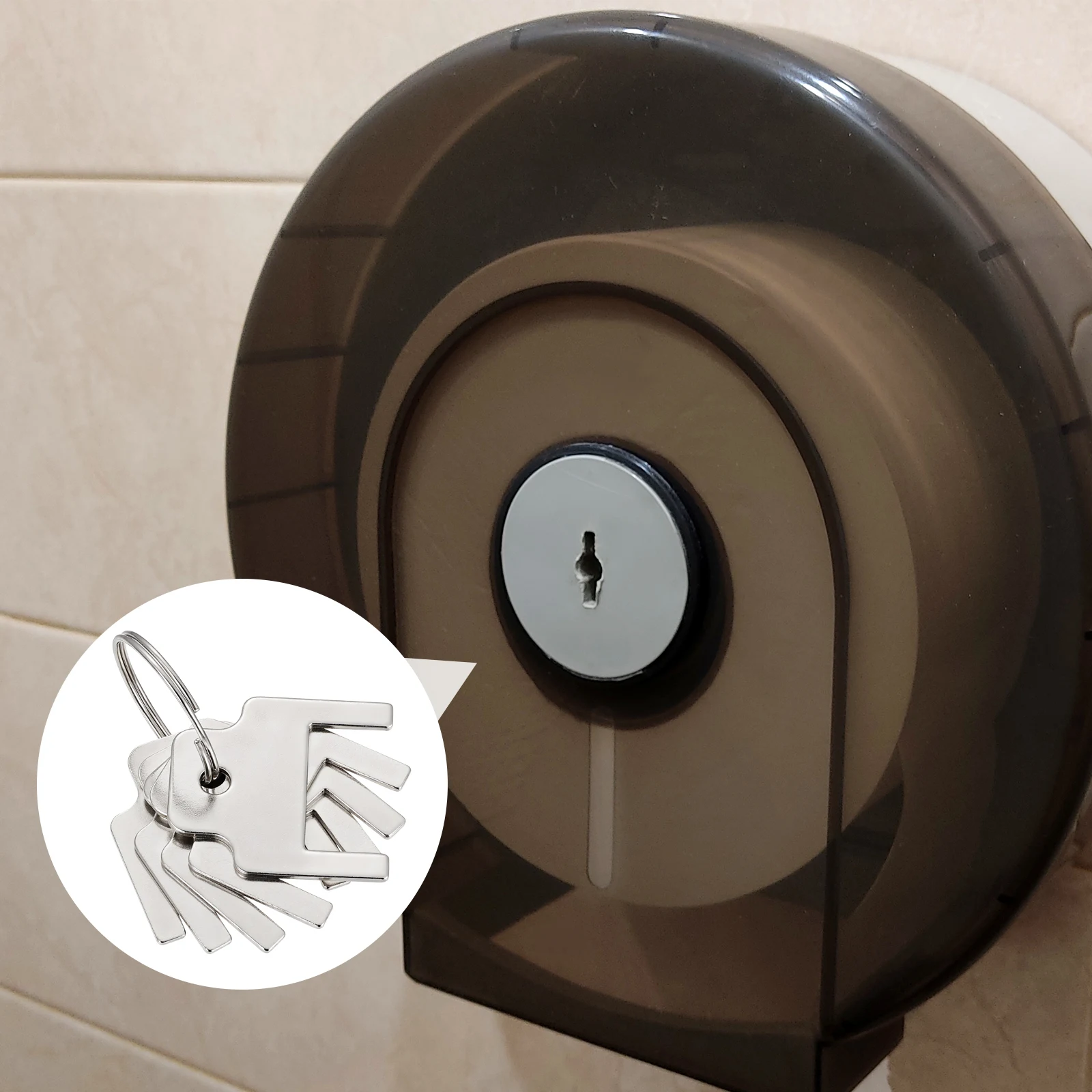 

5Pcs 770301 Paper Towel Dispenser Keys Key Rings Stainless Steel Tissue Dispenser Replacement