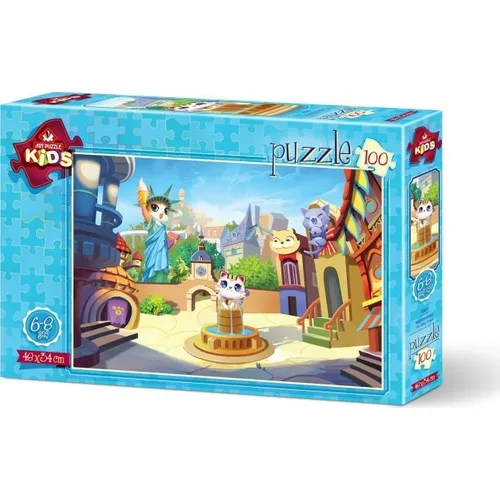 Art Kids Puzzle Cat Town 100 Piece Jigsaw Puzzle