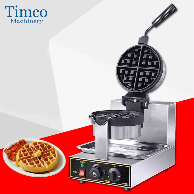 TIMCO-máquina de gofres comercial redonda, 4 Uds., 185mm, 220V, 110V, máquina de gofres eléctrica antiadherente