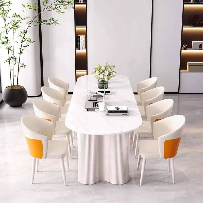 *Modern Simple Design Home Office Desk Light Luxury Writing Desk Office Furniture Long Meeting Table