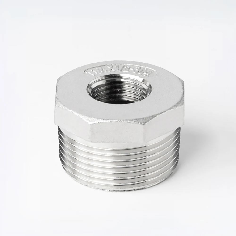 Stainless Steel Thread Converter Reducing Conversion Joint Water Pipe Straight Through 1/8