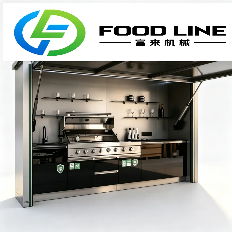 Weather Resistant Portable Aluminum Outdoor Kitchen Eco Friendly BBQ Shed Built In BBQ Pod and Tailgate Grill for Backyard