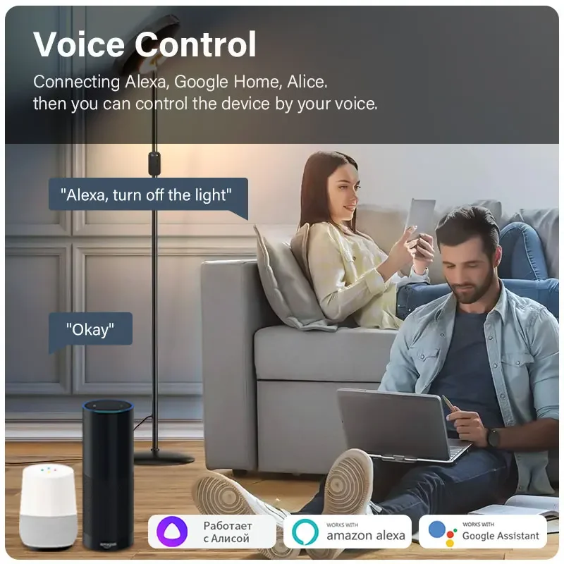 Aubess 16A Tuya WiFi Smart Switch fai da te controllo a 2 vie con automazione del Monitor energetico tramite Alexa Google Home Alice Smart Life