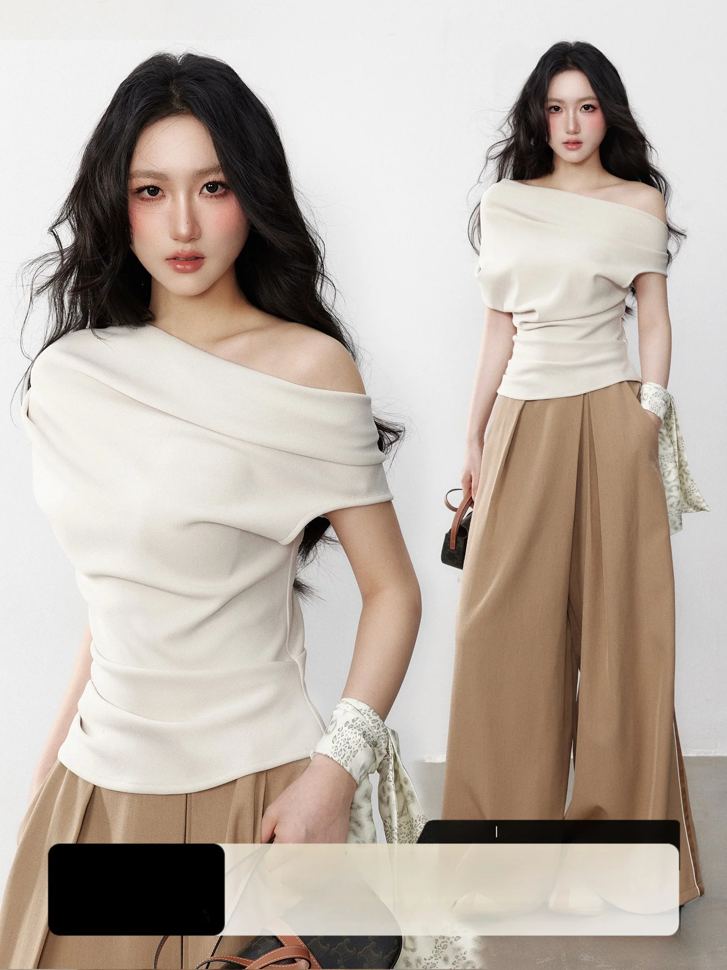 

Южи, приталенная футболка с колючками, асимметричный дизайн, затягивающая талию, летняя новинка, повседневная удобная футболка из полиэфирного волокна