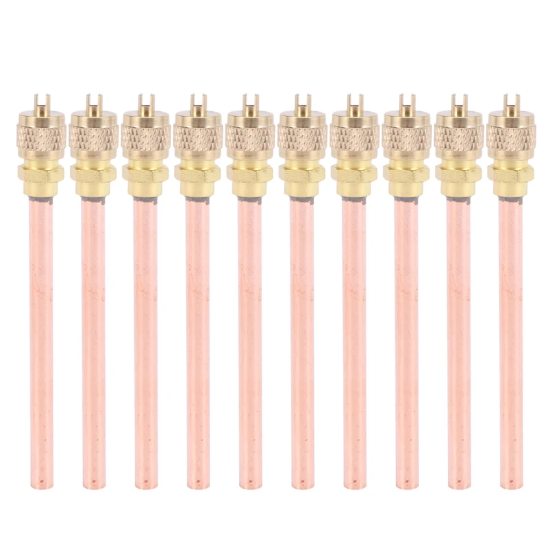 

10Pcs Air Conditioner Refrigeration Access Valves 6Mm OD Copper Tube Filling Parts