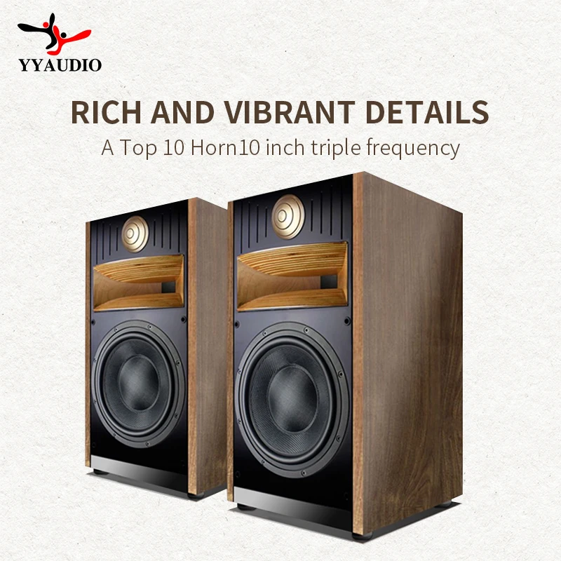 

YYAUDIO 10 Inch Fever Passive Bookshelf HiFi Speaker Two-Way Professional Audio 8Ω Monitor Speakers Sound Box High Power Speaker