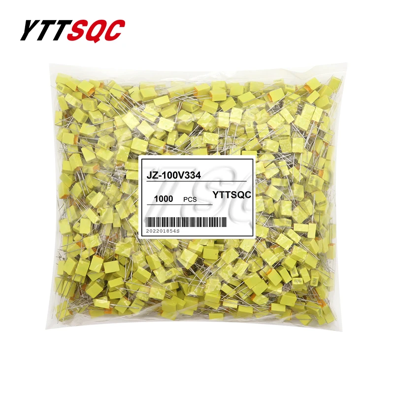 

1000pcs Polypropylene Safety Plastic Film 100V 1nF ~ 470nF 100nf 220nf 10nf 47nf 22nf 1nf 0.47uf 0.1uf Correction capacitor