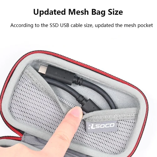 Imagen 2 del producto Funda Protectora Rígida Grande Actualizada para Kingston XS1000/XS2000/XS1000R, Accesorios, Cables, Funda para Unidad de Estado Sólido Externa Portátil