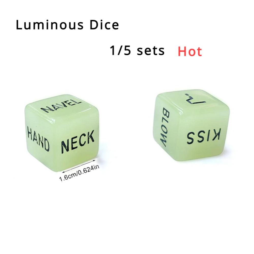 Popular Funny Luminous Love Dice Toys Party Supplies Game Aids for Adult Lovers Child Birthday Party Favors Gift 1/5 Set Event