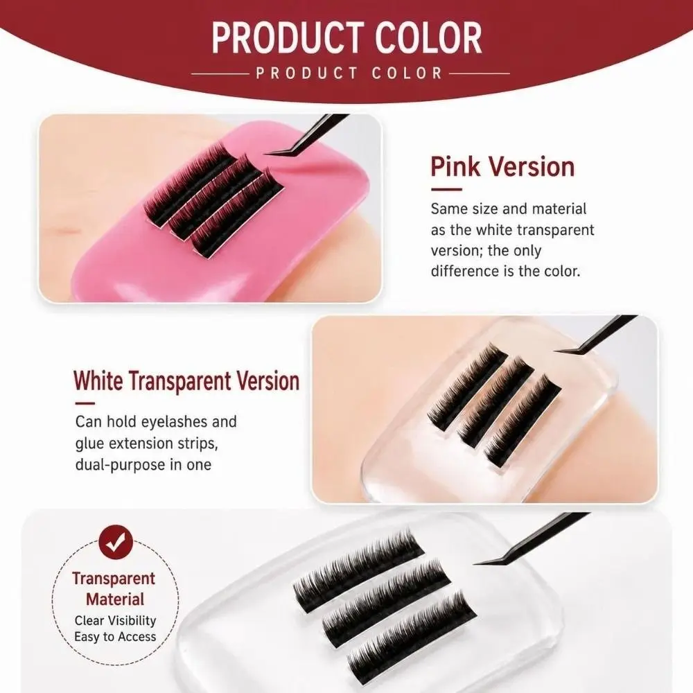 Reusable Eyelash Silicone Pad Antistatic Transparent Lash Forehead Pad Silicone Rectangular Eyelash Holder Pad Eyelash Fixing