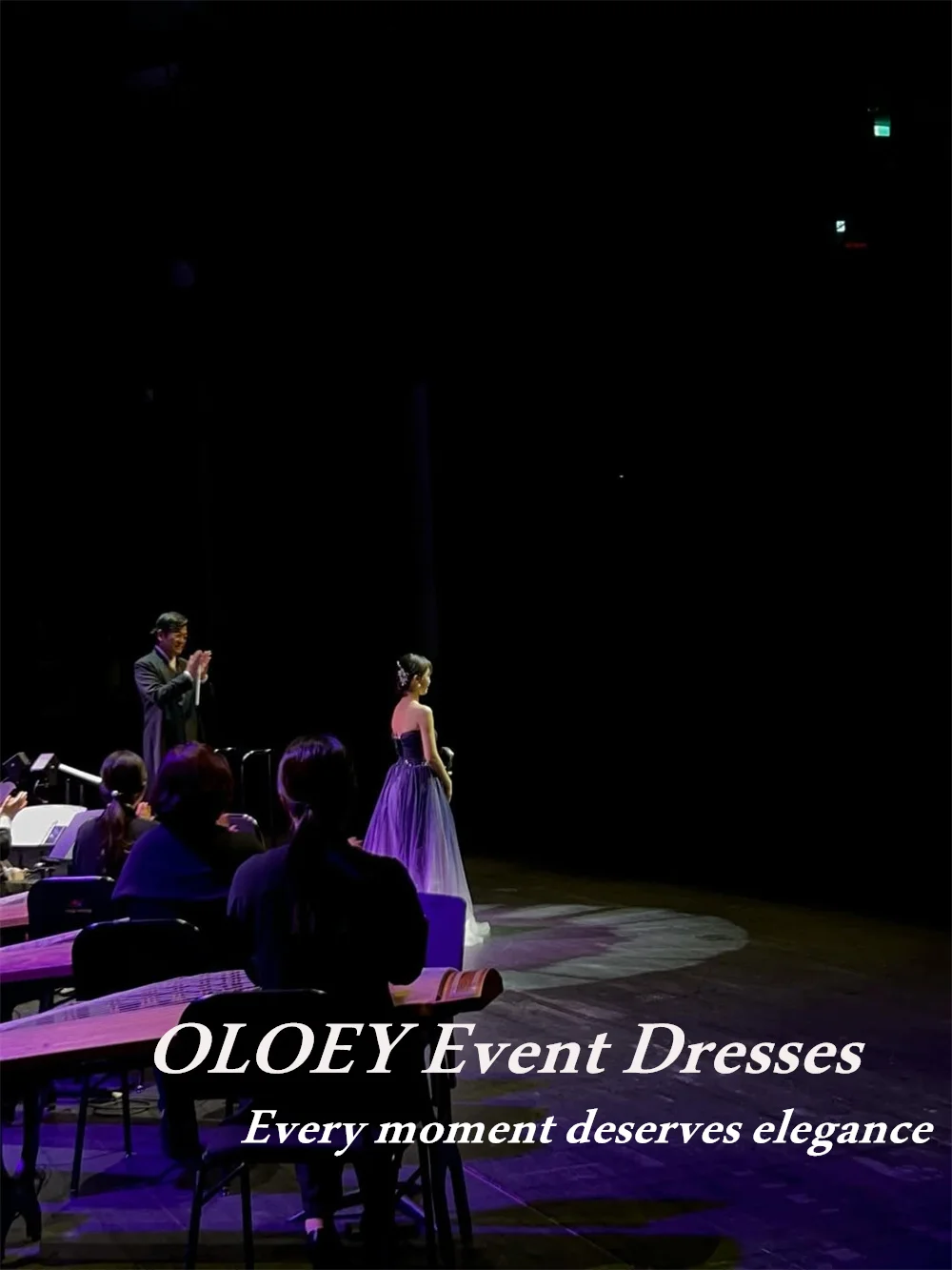 OLOEY Unique Gradient Purple Performance Dresses Strapless A Line Korea Wedding Photo Shoot Gowns Customized Reception Dresses