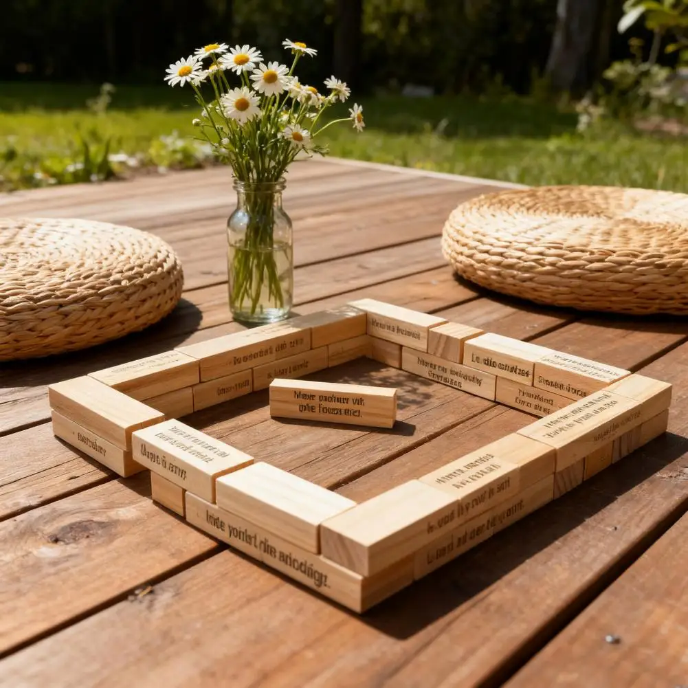 48 Pcs Wooden Building Blocks Stacking Game For Kids Boys Girls Challenging Blocks Stacking Balancing Game Fun Family Board Game