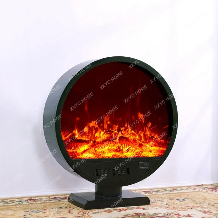 AA Custom electronic round embedded European heating fireplace core simulation flame custom fireplace decorative cabinet heater