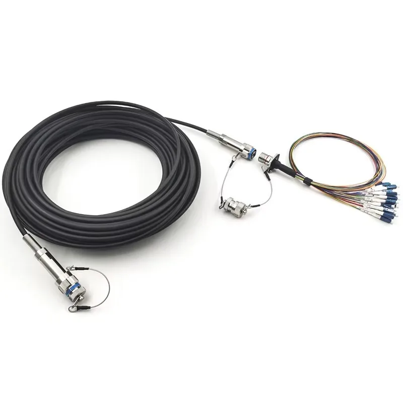 12 24 48 96 Core Armored Tactical MPO MTP Cable Assembly Waterproof for Broadcast Outdoor