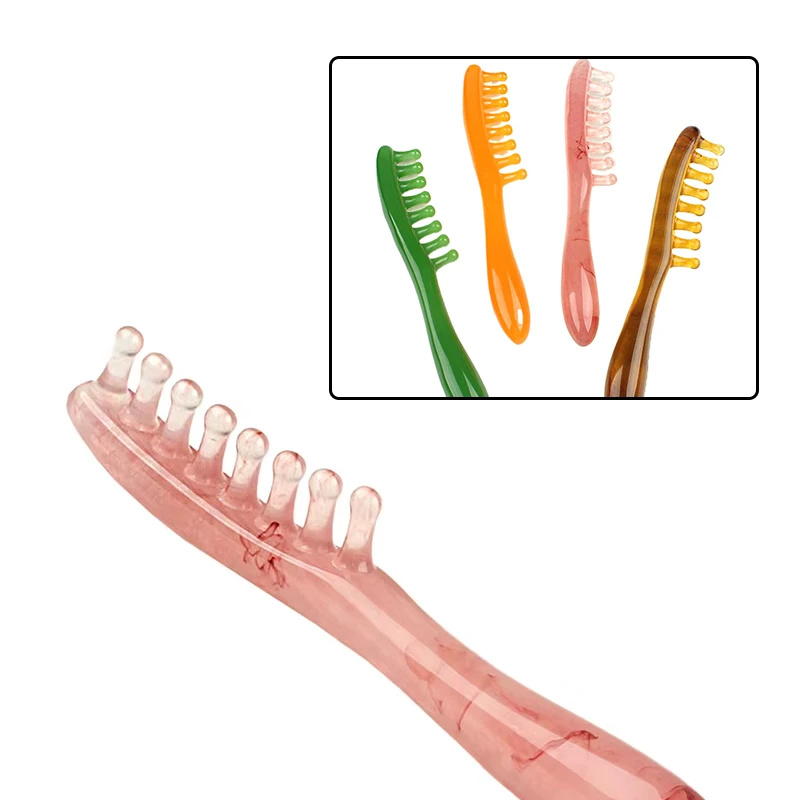 

Multifunction Resin Massage Comb Head Scalp Meridian Massage Comb Long Handle Acupoint Comb Face Arms Thighs Scraping Massager