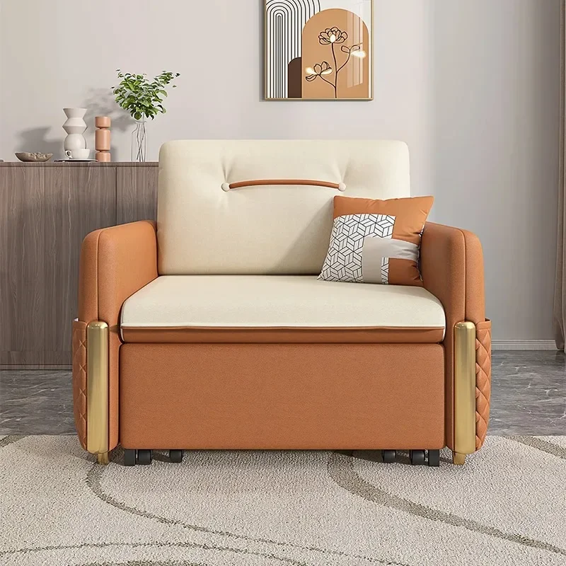 Light luxury sofa bed single, dual-purpose foldable, technology cloth multi-functional bedroom study Yang