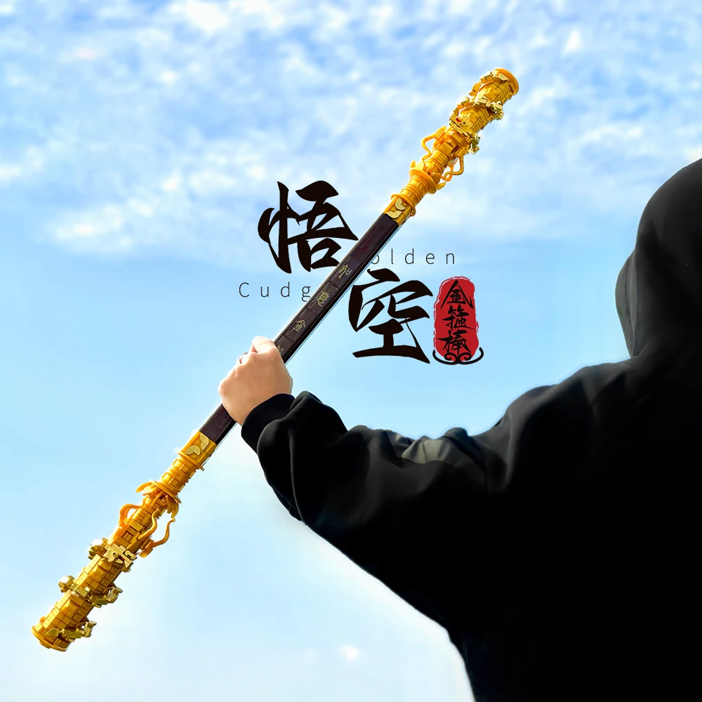 Game Weapon 98cm Ruyi Golden Cudgel Building Blocks Model Chinese Mythology Journey To The West Bricks Toys Compatible With LEGO