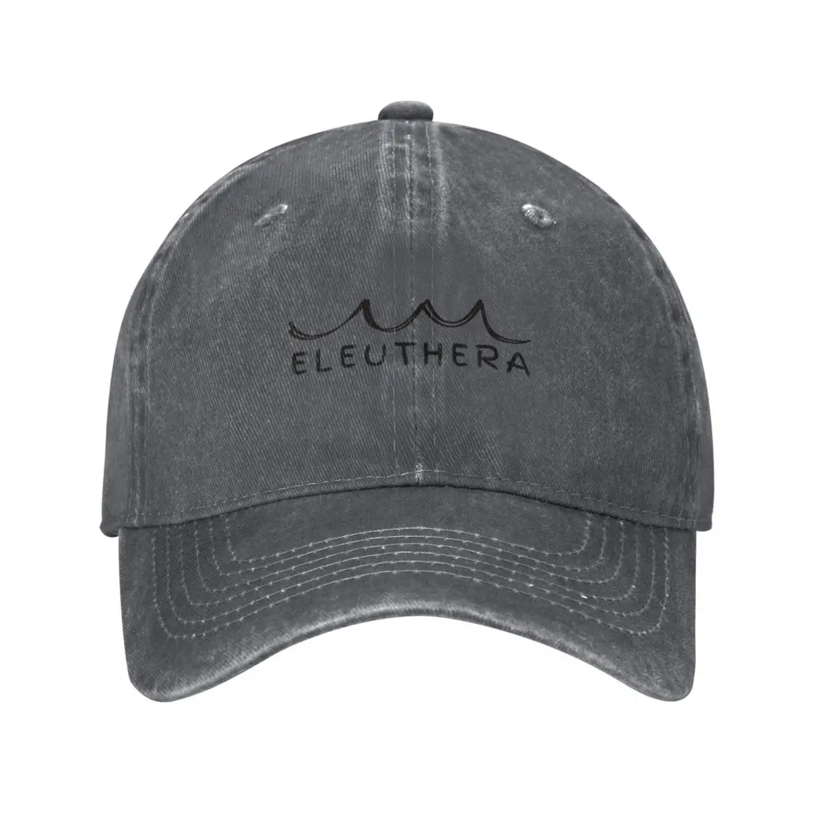 Eleuthera Bahamas Carribean, Minimal, Waves, Handwritten Baseball Cap Streetwear Hip Hop Snap Back Hat Custom Cap Male Women's