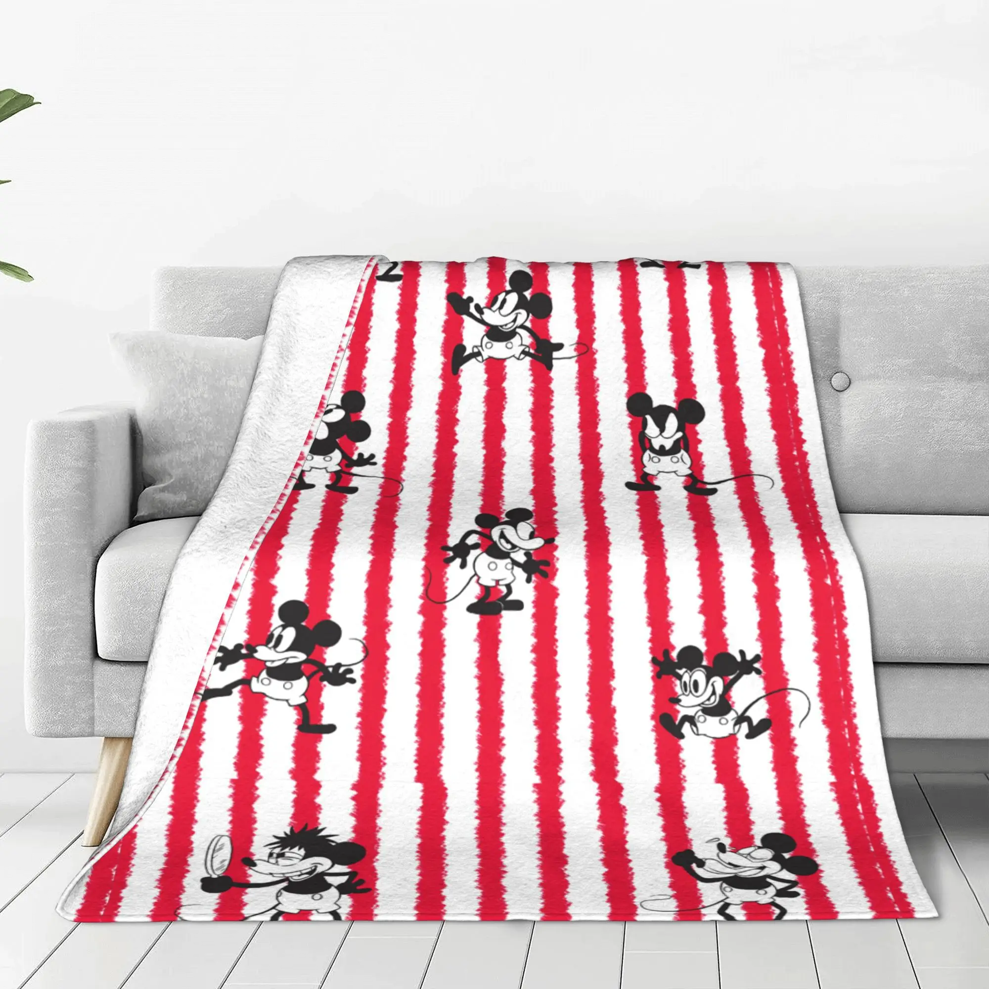 

Mickey Mouse Plane Crazy Pattern Blankets Velvet Ultra-Soft Throw Blanket for Car Sofa Couch Bedspread