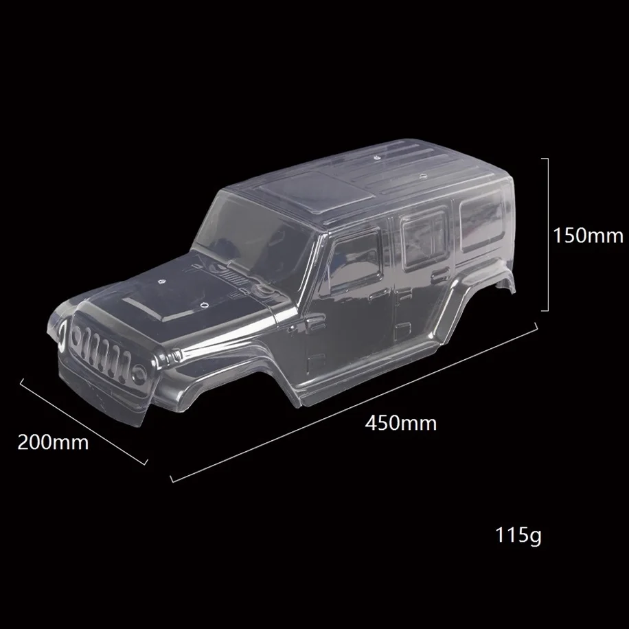 Obudowa samochodu z rozstawem osi 313 mm do gąsienic 1/10 RC Axial SCX10 i SCX10 II 90046 90047 Jeep Wrangler