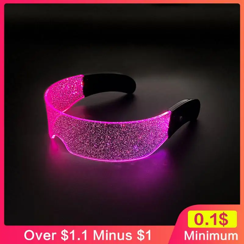 Disco Dancing Prop Glasses Party Glasses Adjustable Luminous Glasses Festival Prop Seven Color Light Glasses Luminous Eyeglasses