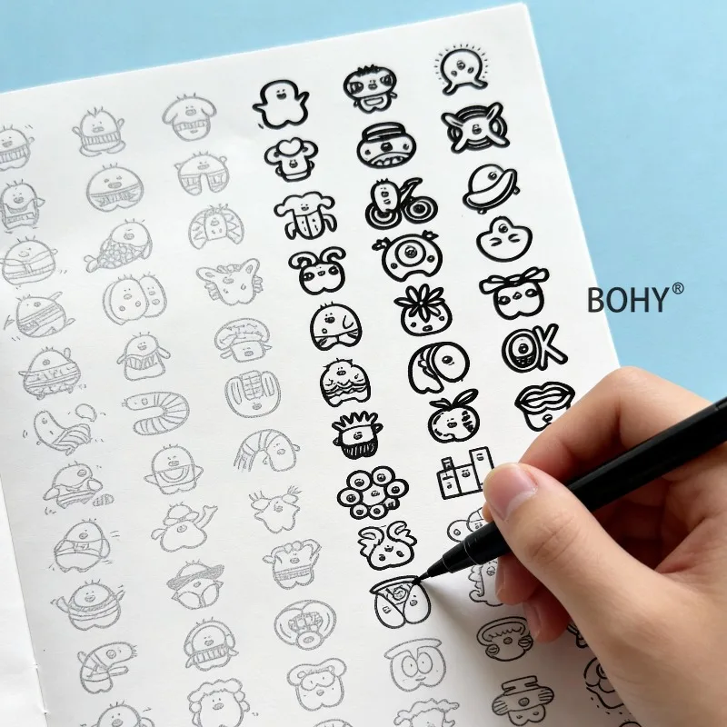 A Adult Decompression Coloring Drawing Album, Include Various Emoticons, Teddy Bears, Small Animals Other Theme Drafts, 40 Pages