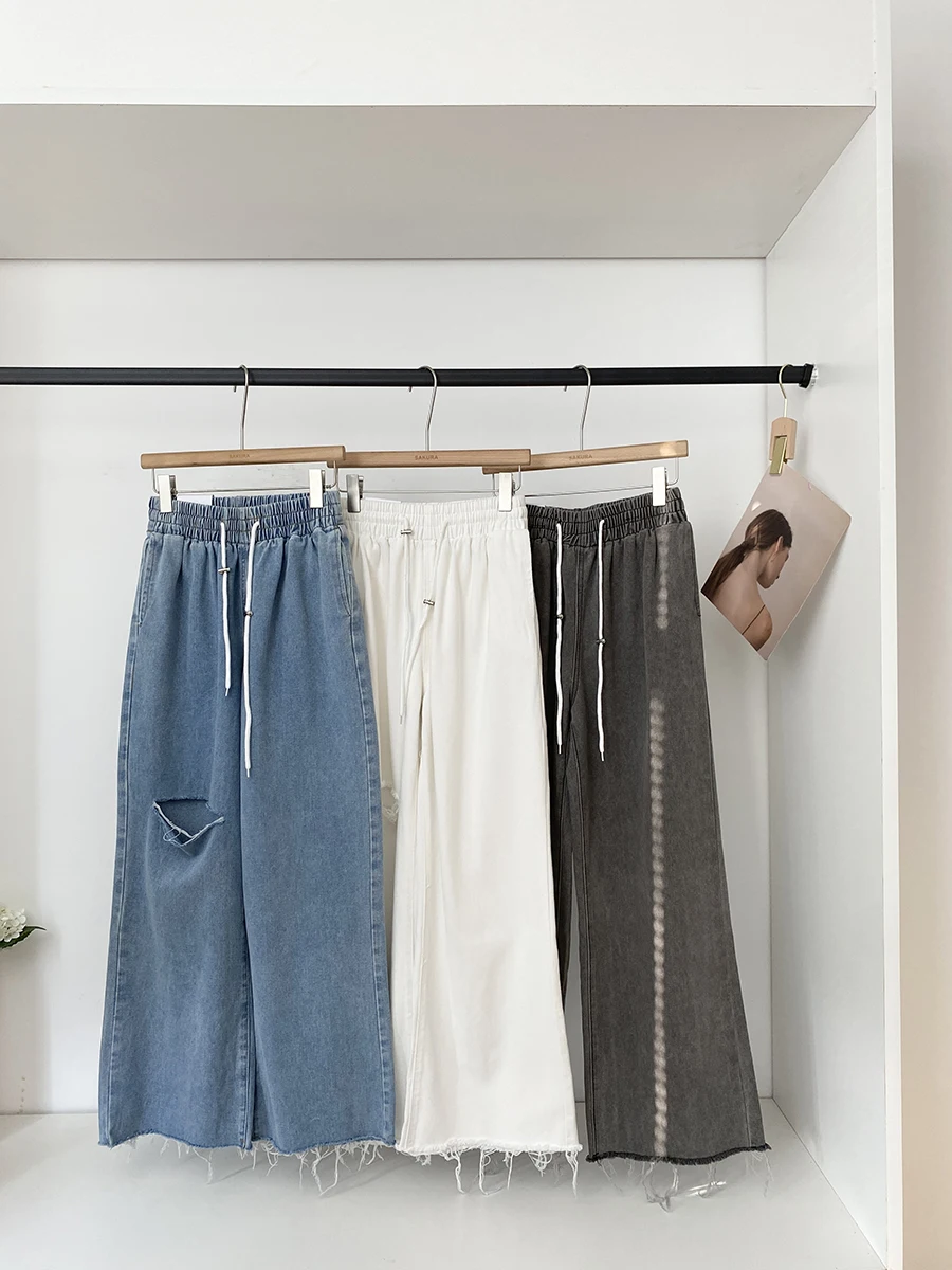 

Casual High Waist Wide Leg Jeans Women's Spring 2026 New Style Slimming Long Pants Plump MM Loose Straight Tube Pants