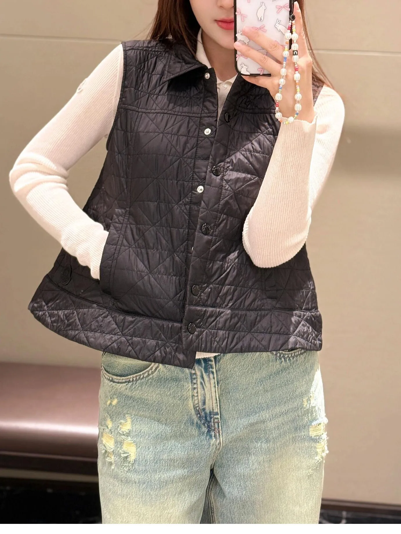 

Тонкий хлопковый жилет с отложным воротником и ромбовидным узором, женский топ без рукавов, модный универсальный цвет для поездок на работу