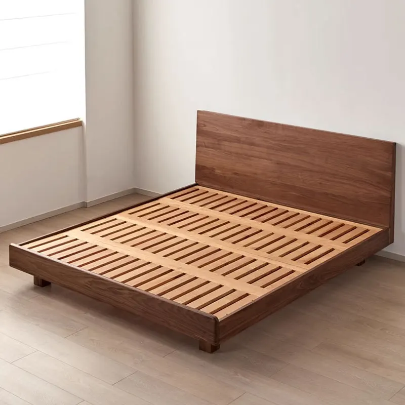 Customizable North American Suspension Simple Modern White Oak 1.5m Single 1.8m Double High Backrest Bed