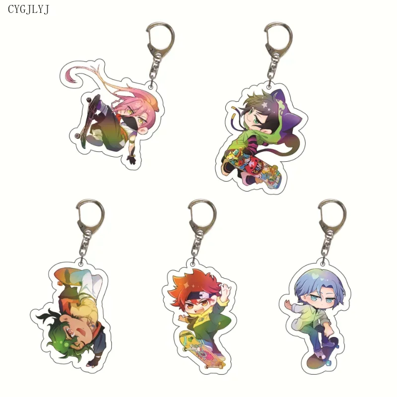 20pcs The SK8 The Infinity Cartoon Figure Acrylic Key Ring Cherry Blossom Hasegawa Langa Bag Pendant Chaveio Jewelry Wholesale