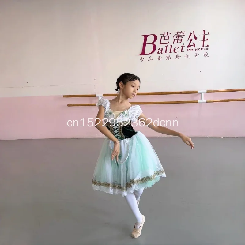 Giselle Girl's Romantic Long Ballet Dress Professional Tutu for Kids & Adults Women Ballerina Swan Dance Performance Costume