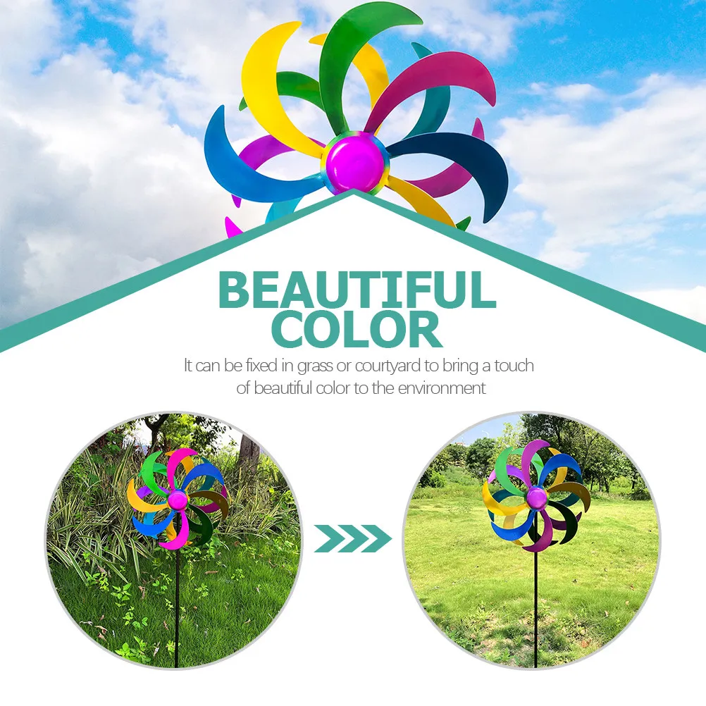 

Красочная декоративная ветряная мельница-вертушка для сада, патио, газона, праздничное украшение для вечеринок