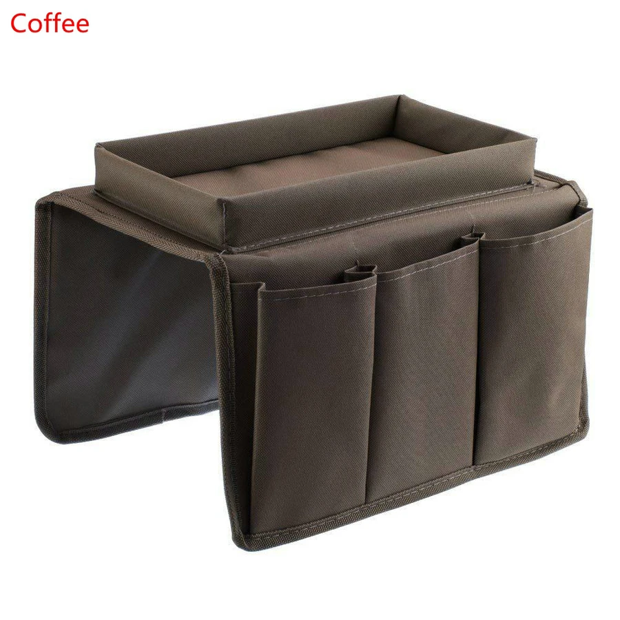 Sofa Armrest Organizer With 4 Pockets And Cup Holder Tray Couch Armchair Hanging Storage Bag For TV Remote Control Cellphone