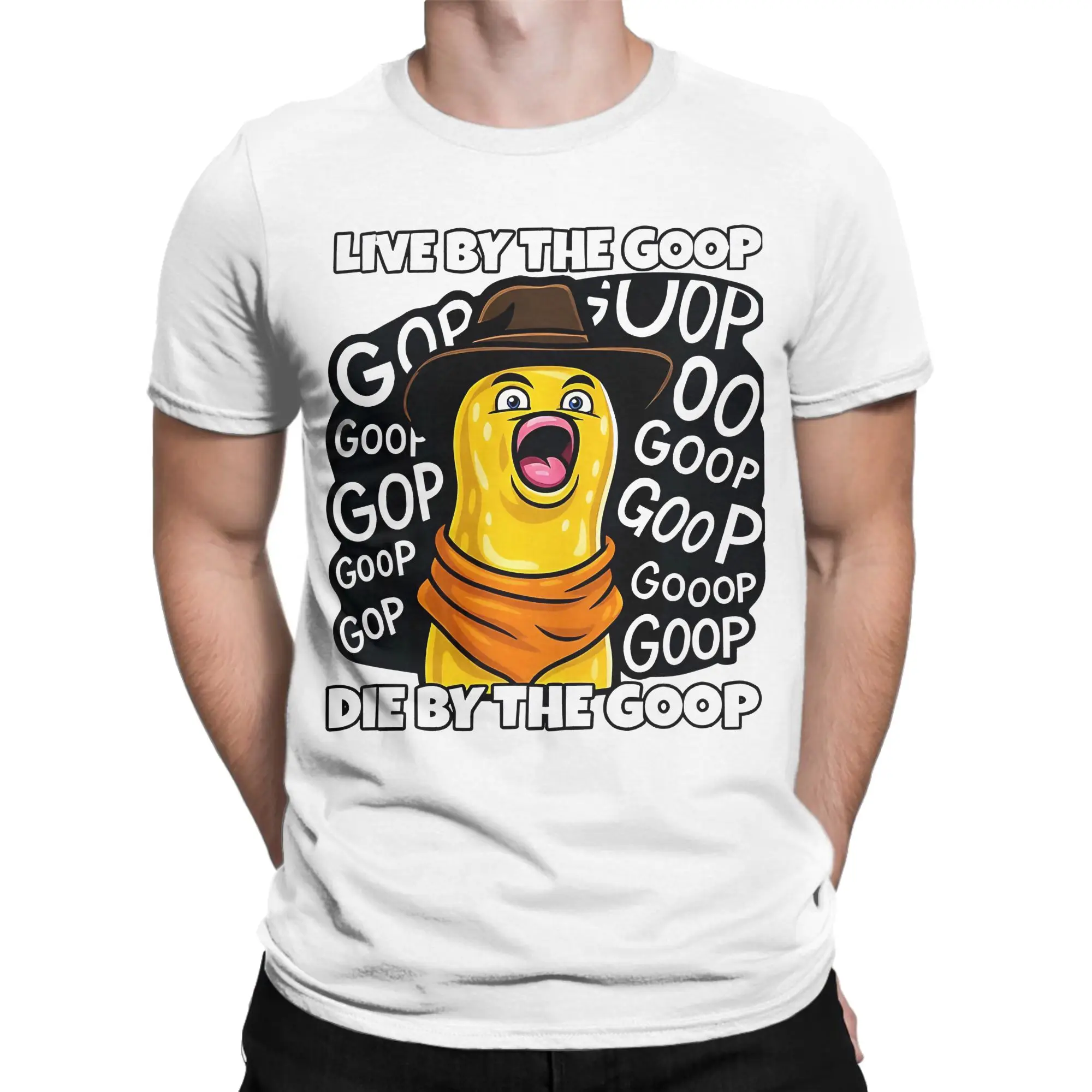 Live by the Goop Funny Peanut Cowboy Character T Shirts Arc Raiders  100% Cotton Tops Creative Tees 4XL 5XL 6XL T-Shirts