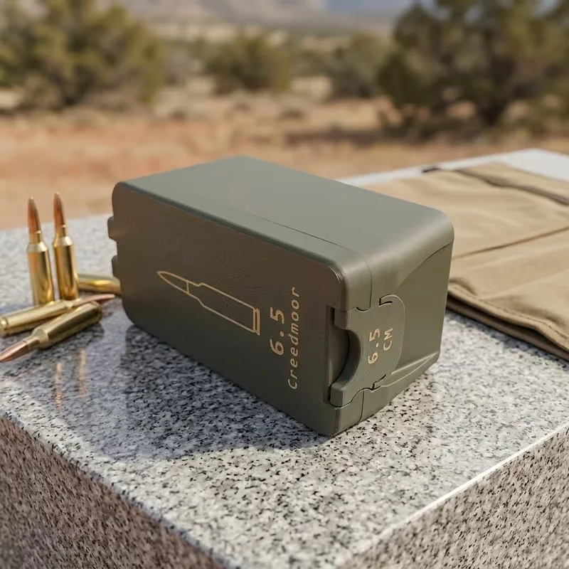 Snap-Lock Ammo Can for 6.5 Creedmoor - Holds 50 Rounds Durable And Compact Range Box for Precision Rifle Ammunition