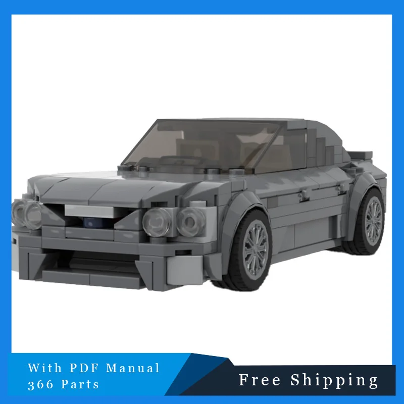 

366 деталей, модульная черная модель спортивного автомобиля MOC, строительные блоки, кирпичи, обучающая креативная сборная игрушка «сделай сам», подарок на день рождения, Рождество