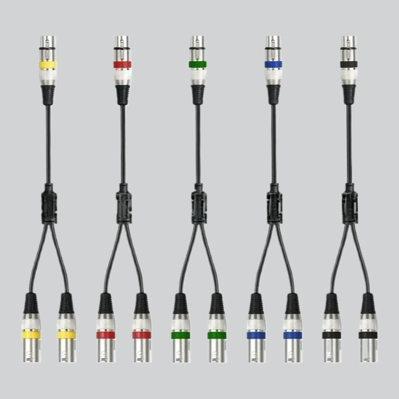 XLR Splitter Cable, 3 Pin XLR Female To Dual XLR Male Patch Y Cable Balanced Microphone Splitter Cord Audio Adaptor