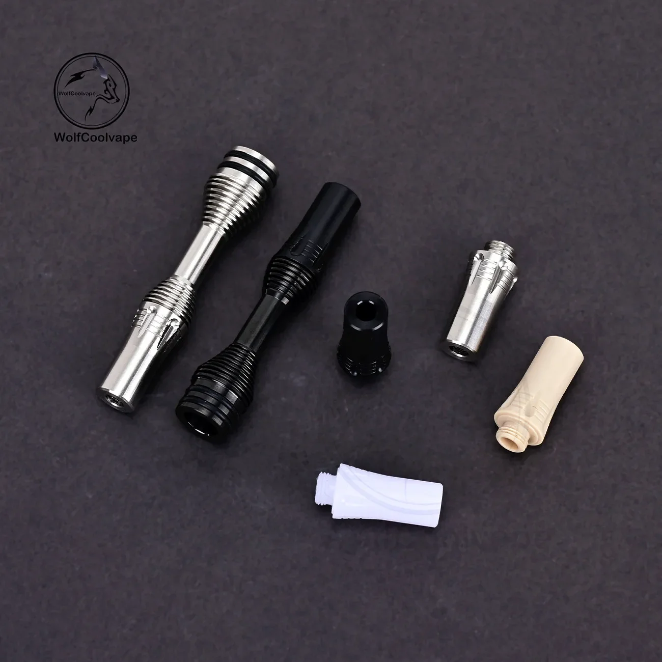 wolfcoolvape 510 MTL Drip Tip 415 Tombo Giri Zetsuichimon Style Silver SS Fit RTA RDA Vape Atomizer Mouthpiece Accessory